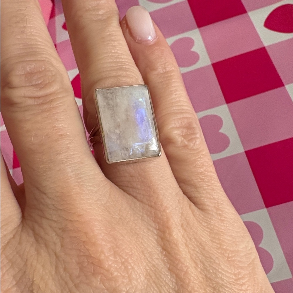 Rectangular Moonstone Ring Sz
6 marked 925 - Picture 6 of 9